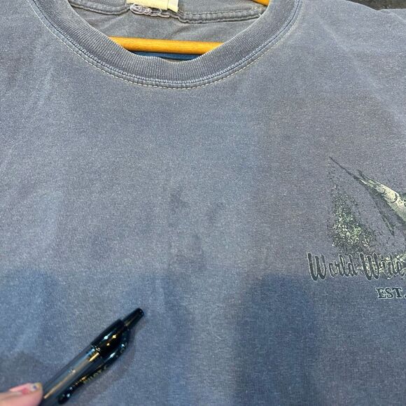 World Wide Sportsmen Men’s XXL Blue Purple Short Sleeve Shirt - Picture 5 of 7